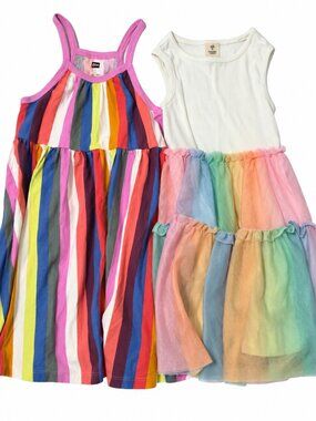 Girls Dress Lot of 2 Tea Collection Tucker + Tate Size 4 5 Rainbow